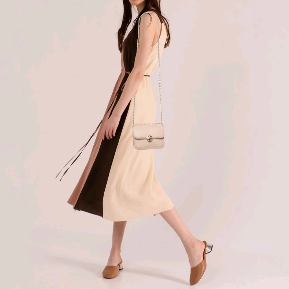 Tory Burch Peach/Gold Leather Duet Chain Shoulder‎ Bag